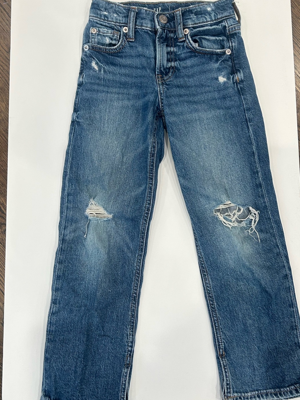 GAP kids, Size 6 Slim, ultra distressed high rise ‘90’s loose fit style